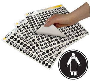 GHS Apron PPE Hazard Class Pictogram Label (1"), 1120/Pad - GHS1224 GHS Apron PPE Hazard Class Pictogram Label (1"), 1120/Pad - GHS1224