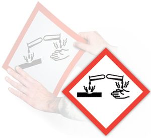 GHS Corrosion Pictogram Placard (10.75" x 10.75") - GHS1269