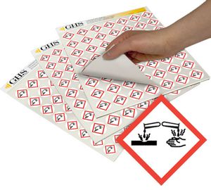 GHS Corrosive Hazard Class Pictogram Label (1"), 1120/Pad - GHS1211 GHS Corrosive Hazard Class Pictogram Label (1"), 1120/Pad - GHS1211