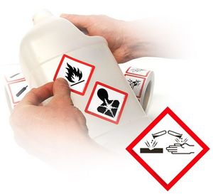 GHS Corrossive Pictogram Labels (2" x 2"), 500/roll - GHS1306 GHS Corrossive Pictogram Labels (2" x 2"), 500/roll - GHS1306