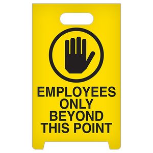 GHS Employees Only Beyond Point A-Frame Floor Sign - ASF1013