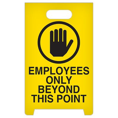 GHS Employees Only Beyond Point A-Frame Floor Sign - ASF1013