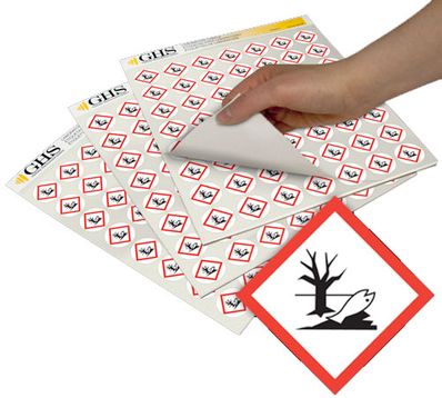 GHS Environment Hazard Class Pictogram Label (1/2"), 1820/Pad - GHS1233