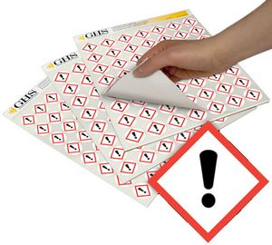 GHS Exclamation Mark Hazard Class Pictogram Label (1"), 1120/Pad - GHS1214 GHS Exclamation Mark Hazard Class Pictogram Label (1"), 1120/Pad - GHS1214