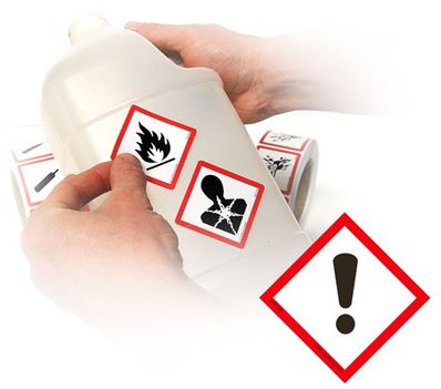 GHS Exclamation Pictogram Labels (2" x 2"), 500/roll - GHS1309 GHS Exclamation Pictogram Labels (2" x 2"), 500/roll - GHS1309