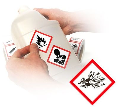 GHS Exploding Bomb Pictogram Labels (2" x 2"), 500/roll - GHS1305