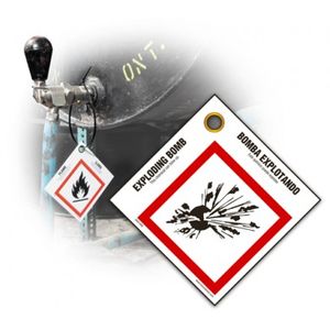 GHS Exploding Bomb Pictogram Tag (25/pk) - GHS1056 GHS Exploding Bomb Pictogram Tag (25/pk) - GHS1056