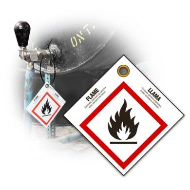 GHS Flame Hazard Pictogram Tag (25/pk) - GHS1058
