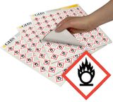 GHS Flame Over Circle Hazard Class Pictogram Label (1"), 1120/Pad - GHS1208