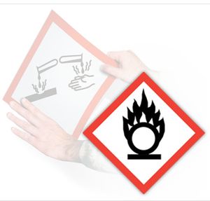 GHS Flame Over Circle Pictogram Placard (10.75" x 10.75") - GHS1266