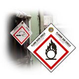 GHS Flame Over Circle Pictogram Tag (25/pk) - GHS1054