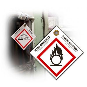 GHS Flame Over Circle Pictogram Tag (25/pk) - GHS1054 GHS Flame Over Circle Pictogram Tag (25/pk) - GHS1054