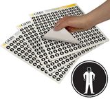 GHS Full Body Suit PPE Hazard Class Pictogram Label (1"), 1120/Pad - GHS1220