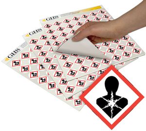 GHS Health Hazard Class Pictogram Label (1"), 1120/Pad - GHS1213 GHS Health Hazard Class Pictogram Label (1"), 1120/Pad - GHS1213