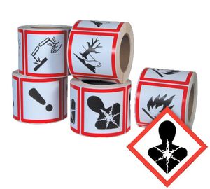 GHS Health Hazard Pictogram Labels (4" x 4"), 500/roll - GHS1262 GHS Health Hazard Pictogram Labels (4" x 4"), 500/roll - GHS1262