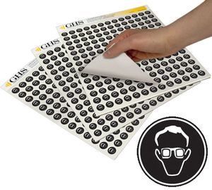 GHS Safety Glasses PPE Hazard Class Pictogram Label (1"), 1120/Pad - GHS1217 GHS Safety Glasses PPE Hazard Class Pictogram Label (1"), 1120/Pad - GHS1217