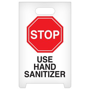 GHS STOP Use Hand Sanitizer A-Frame Floor Sign - ASF1012