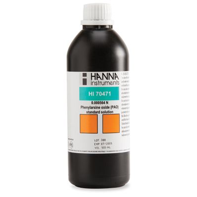 Hanna 0.000564 N Phenylarsine Oxide (PAO) Standard Solution, 500 mL - HI70471 Hanna 0.000564 N Phenylarsine Oxide (PAO) Standard Solution, 500 mL - HI70471