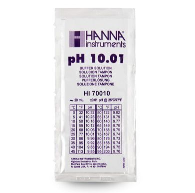 Hanna 10.01 pH Buffer Solution (25) 20 mL sachets - HI70010P