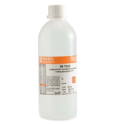 Hanna 111800 S/cm EC Solution, 500 mL Bottle - HI7035L