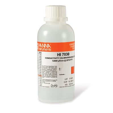 Hanna 12880 S/cm EC Solution, 230 mL Bottle - HI7030M