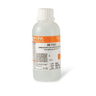 Hanna 1413 µS/cm EC Solution, 230 mL Bottle - HI7031M Hanna 1413 µS/cm EC Solution, 230 mL Bottle - HI7031M