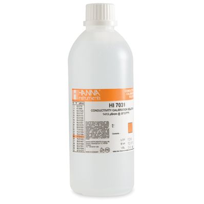 Hanna 1413 µS/cm EC Solution, 500 mL Bottle - HI7031L/C Hanna 1413 µS/cm EC Solution, 500 mL Bottle - HI7031L/C