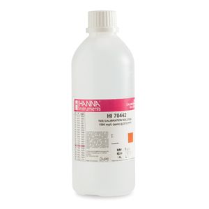 Hanna 1500 mg/L (ppm) TDS Solution, 500 mL Bottle - HI70442L