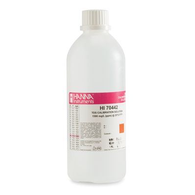 Hanna 1500 mg/L (ppm) TDS Solution, 500 mL Bottle - HI70442L