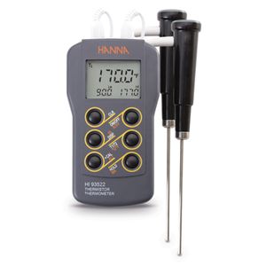Hanna 2-Channel Thermistor Thermometer with Calibration Feature - HI93522