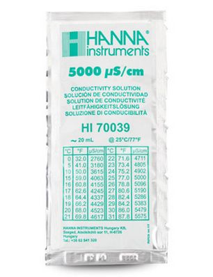 Hanna 5000 S/cm EC Solution (25) 20 mL Sachets - HI70039P