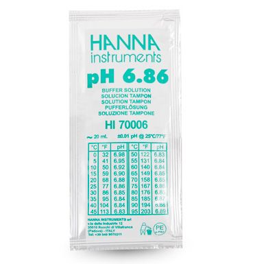 Hanna 6.86 pH Buffer Solution (25) 20 mL Sachets - HI70006P