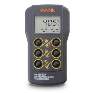 Hanna Dual-channel, K, J, T-Type Thermocouple Thermometer with PC Connectivity - HI93552R