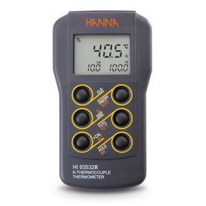 Hanna Dual-Input, Waterproof K-Type Thermocouple Thermometers with PC Connectivity - HI93532R