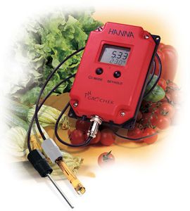 Hanna Gro'Chek pH and Temperature Monitor, 115V - HI991401-01