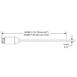 Hanna Interchangeable Probe 170mm (Liquid/General) - HI98517-15 Hanna Interchangeable Probe 170mm (Liquid/General) - HI98517-15
