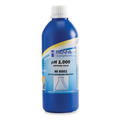 Hanna Millesimal Buffer Solution, 1.000 pH, 500 mL bottle - HI6001