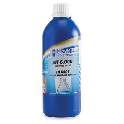 Hanna Millesimal Buffer Solution, 6.000 pH, 500 mL bottle - HI6006