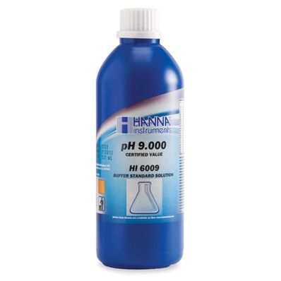 Hanna Millesimal Buffer Solution, 9.000 pH, 500 mL bottle - HI6009