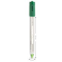 Hanna pH Electrode, Glass, Triple Ceramic, with Temperature Sensor, DIN - HI1612D