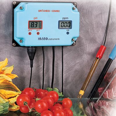 Hanna pH & TDS Continuous Indicator with LCD, pH/TDS probes, 12VDC EU Plug, buffers - HI981404N-02