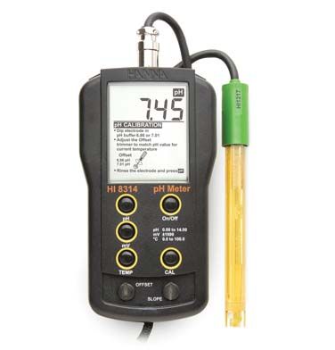 Hanna Portable Analog pH Meter with Pre-amplified pH Electrode - HI8314