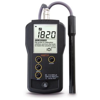 Hanna Portable EC, TDS and Temperature Meter with extended ranges - HI8731