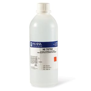 Hanna Standard Solution at 10 mg/L F- 1 x 500 mL bottle - HI70702L