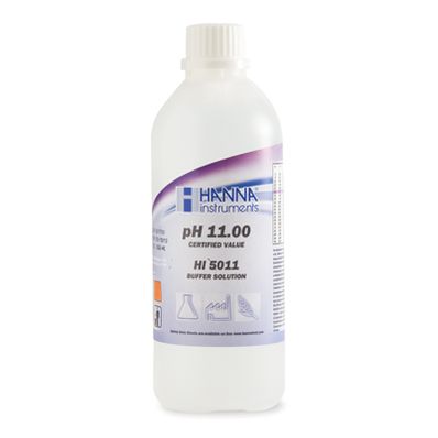 Hanna Technical Buffer Solution, 11.00 pH, 500 mL bottle - HI5011
