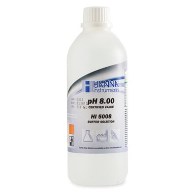 Hanna Technical Buffer Solution, 8.00 pH, 500 mL bottle - HI5008