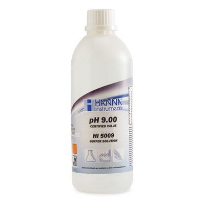 Hanna Technical Buffer Solution, 9.00 pH, 500 mL bottle - HI5009
