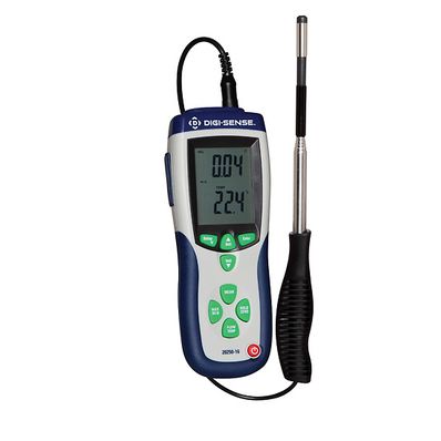 Digi-Sense Hot Wire Thermoanemometer with NIST Traceable Calibration - WD-20250-16 Digi-Sense Hot Wire Thermoanemometer with NIST Traceable Calibration - WD-20250-16
