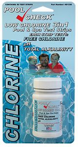 ITS Pool Check 3 in 1 Low Chlorine, Bottle of 50 Test Strips - 481338