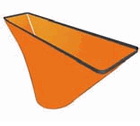 Kanomax 12 1/4 x 60 3/8 (310 x 1534 mm) Fabric Hood in Orange - 1x5
